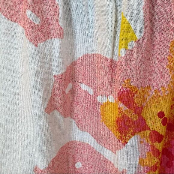 Free People White Floral Moonshine Linen Blend Midi Dress Size Extra Small - Picture 6 of 14